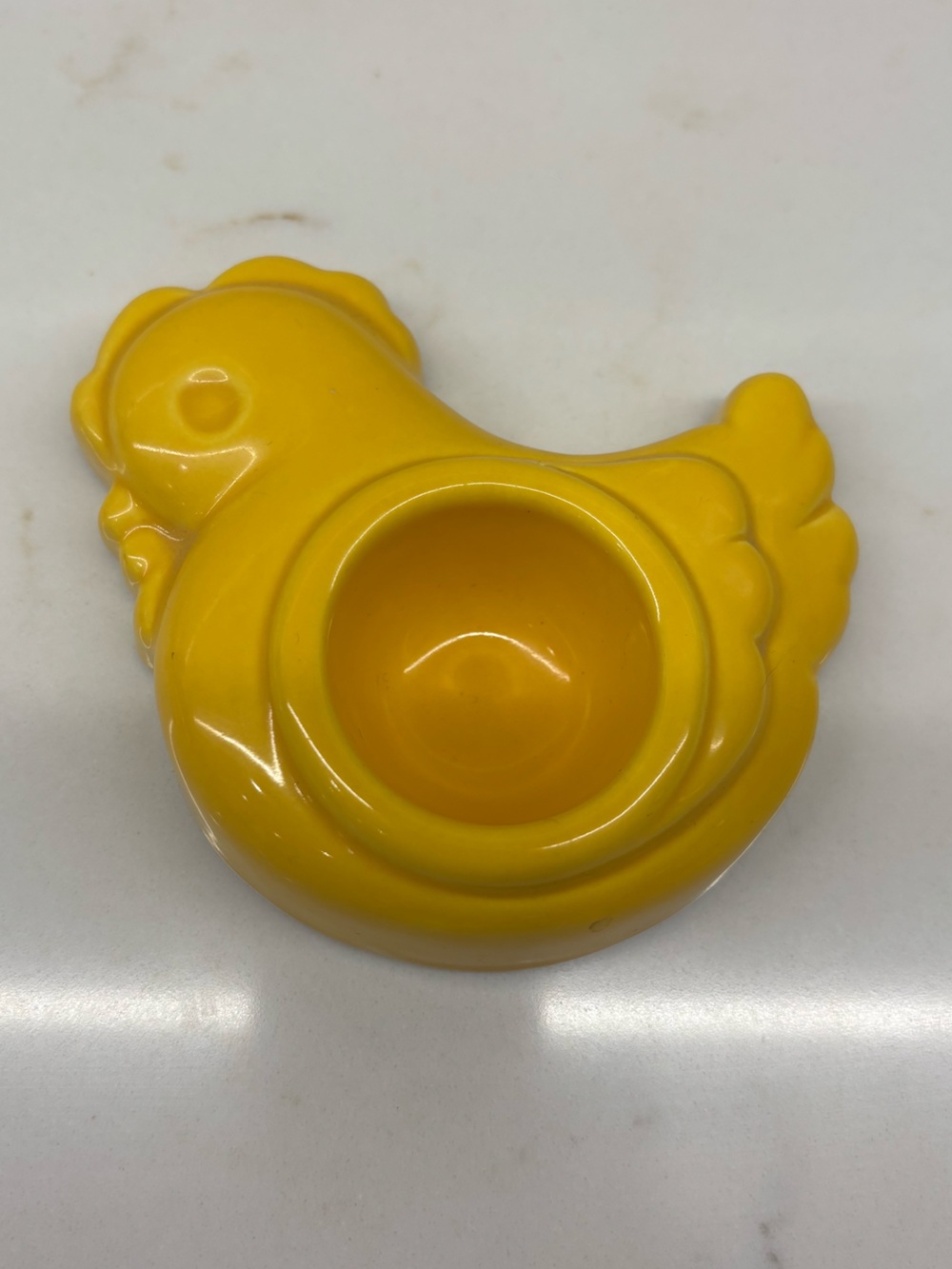 Rare Vintage Honiton Pottery Yellow Chicken Egg Cup 1970s